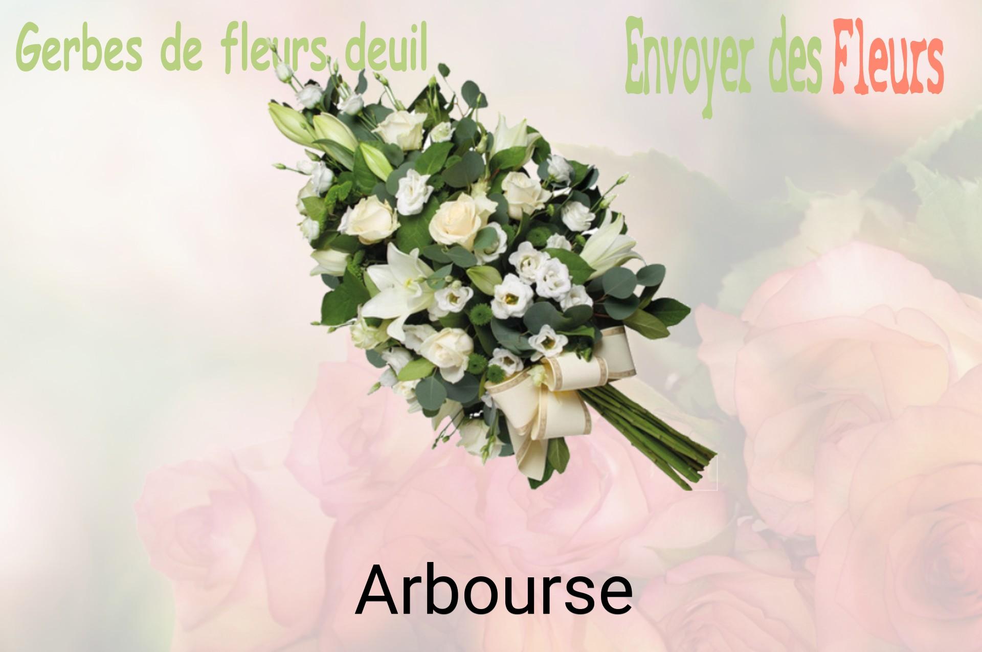 Gerbe de fleurs de deuil livrée à Arbourse